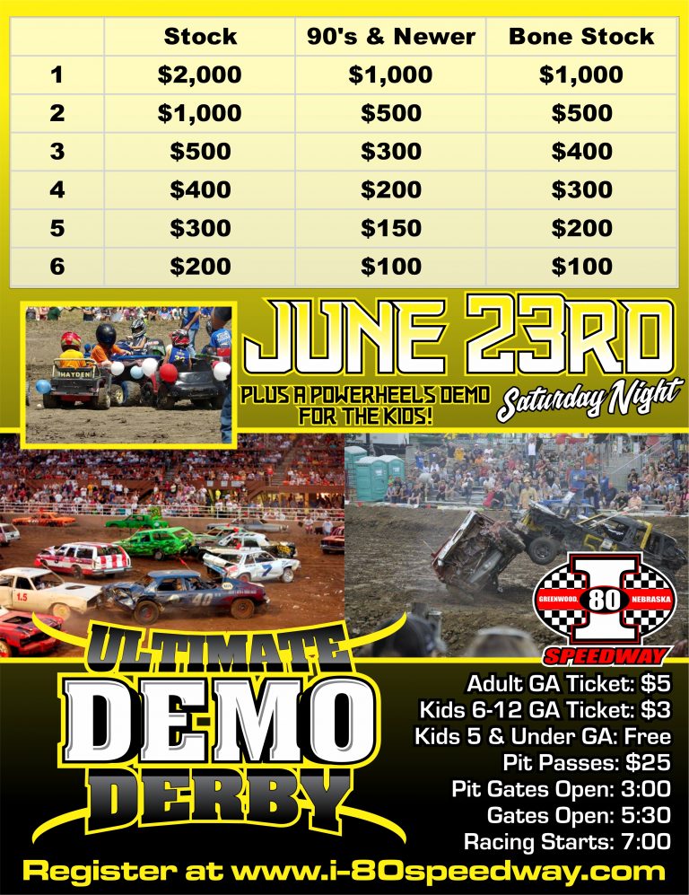 Ultimate Demo Derby I80 Speedway